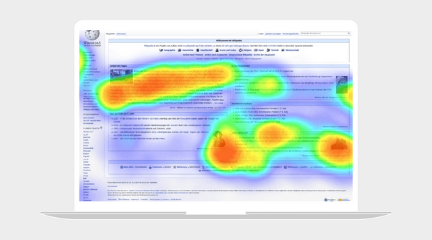 Attention heatmaps on a webpage